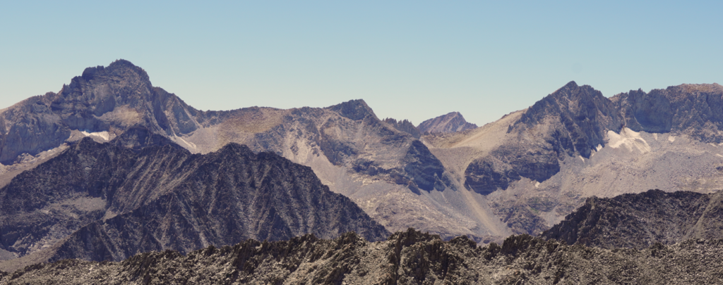 Ridges in the Sierra Nevada mountains.